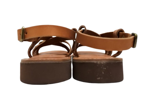 【Organic handloom GAYA ブラウン】クロスストラップサンダル